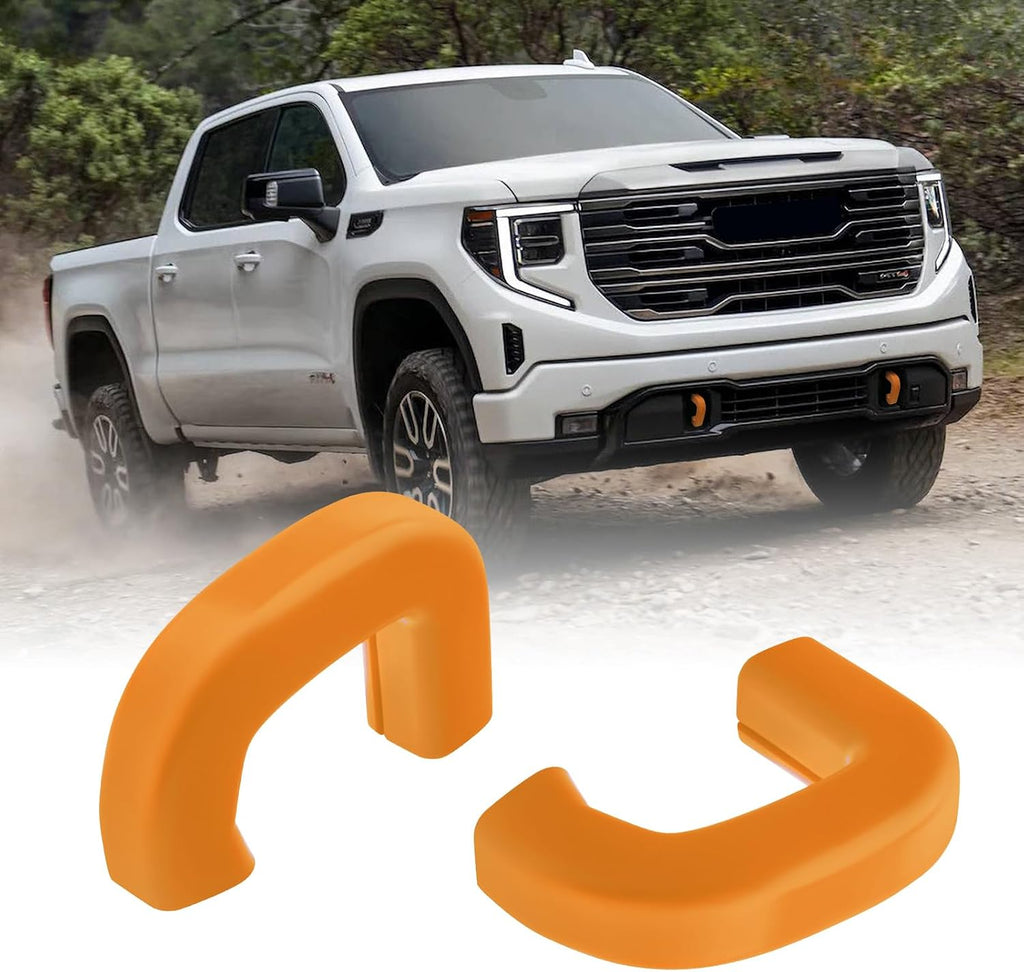 Tow Hook Covers Fit for GMC Sierra 1500 2019-2026 Vertical Tow Hooks, Hitch Cover Front Customized Car Tow Hooks Compatible with GMC Sierra 1500 Accessories 2019-2026|Upgrade (Orange)