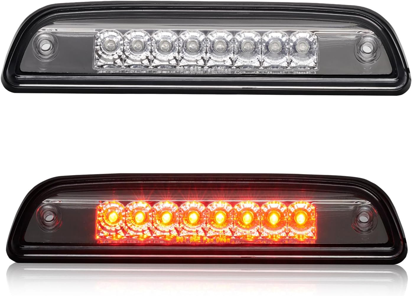 Third Brake Light with Strobe Flash for 1995-2015 Toyota Tacoma Accessories, High Mount Rear Brake Lights Assembly for 95-15 Toyota Tacoma, Waterproof Rear Cab Center Tail Lights (Chrome)