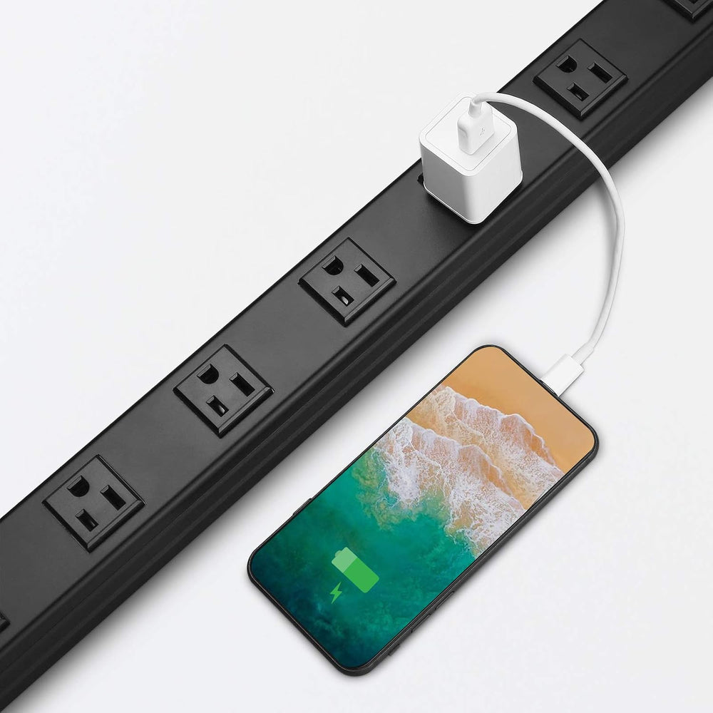 CCCEI Long Heavy Duty Metal Power Strip, 16 Outlet Large Industrial Multi Wid...