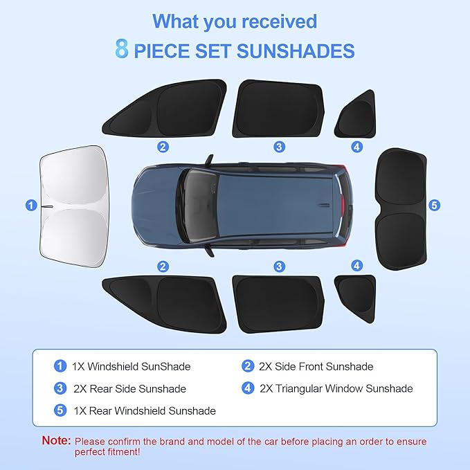 8pcs Car Window Shades for Subaru Forester 2019-2024 Accessories, Windshield - Image 6