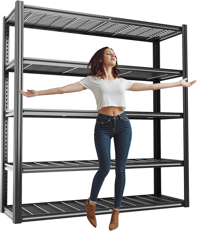 48" W Metal Garage Shelving 5 Tier Storage Shelves Heavy Duty 3030LBS - Image 4