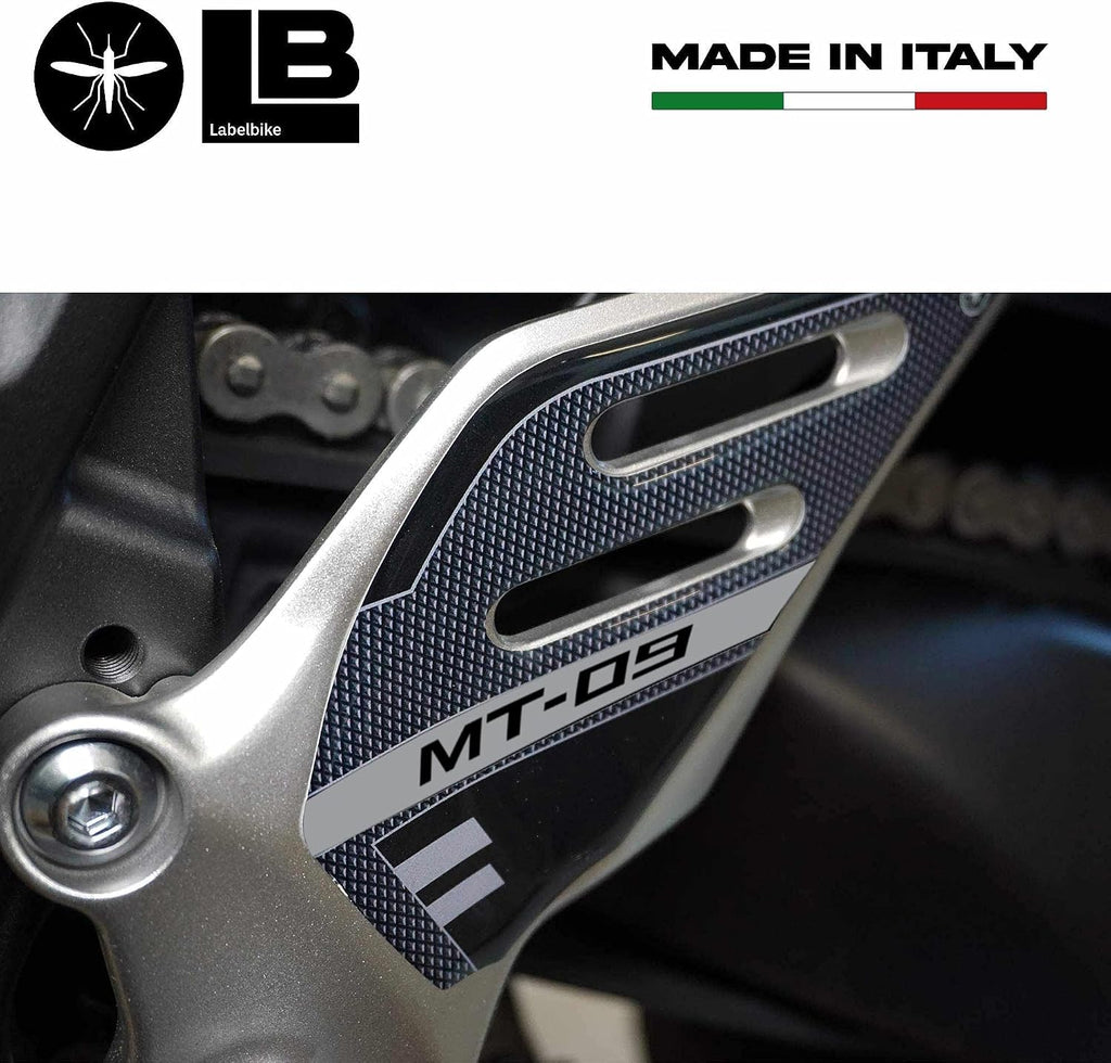 labelbike - 3D Stickers Motorcycle Door Sill Decoration and Protection in Resin Compatible with Yamaha MT-09 MT09 SP 2021-2023 - Color Carbon Black Gray