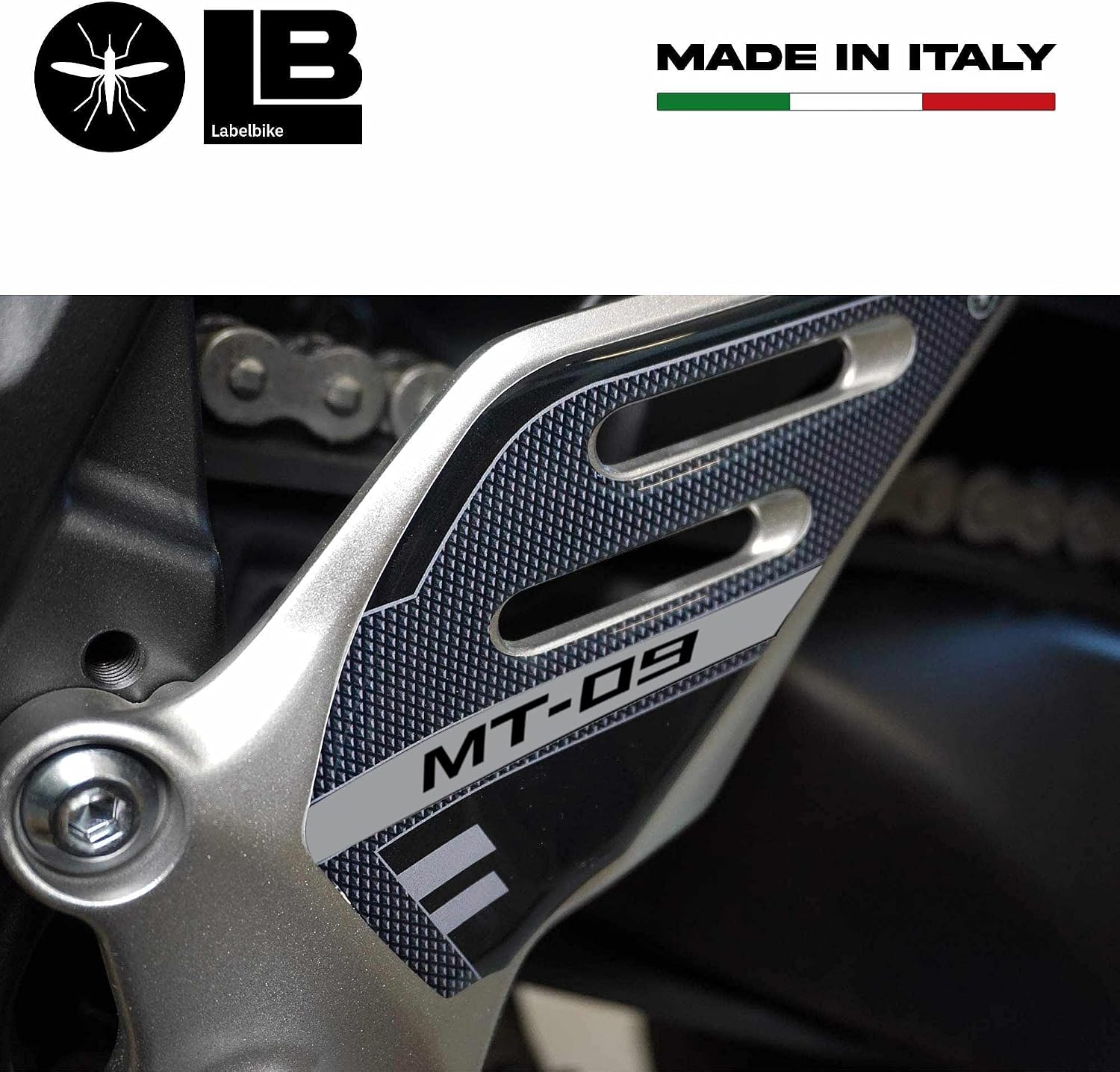 labelbike - 3D Stickers Motorcycle Door Sill Decoration and Protection in Resin Compatible with Yamaha MT-09 MT09 SP 2021-2023 - Color Carbon Black Gray