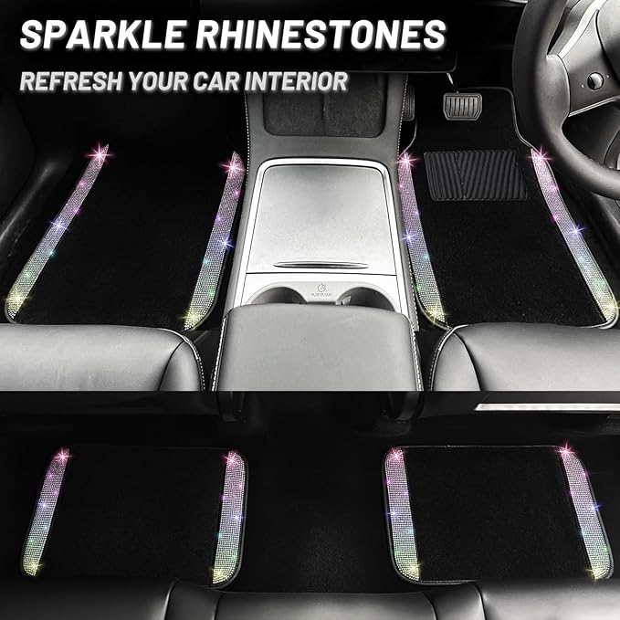 NBTEPEM Multicolor Bling Car Floor Mats Full Set, Universal Fit Most Cars - Image 6