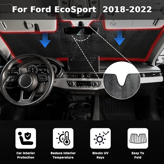 Windshield Sun Shade for Ford EcoSport 2018-2022 - Image 2