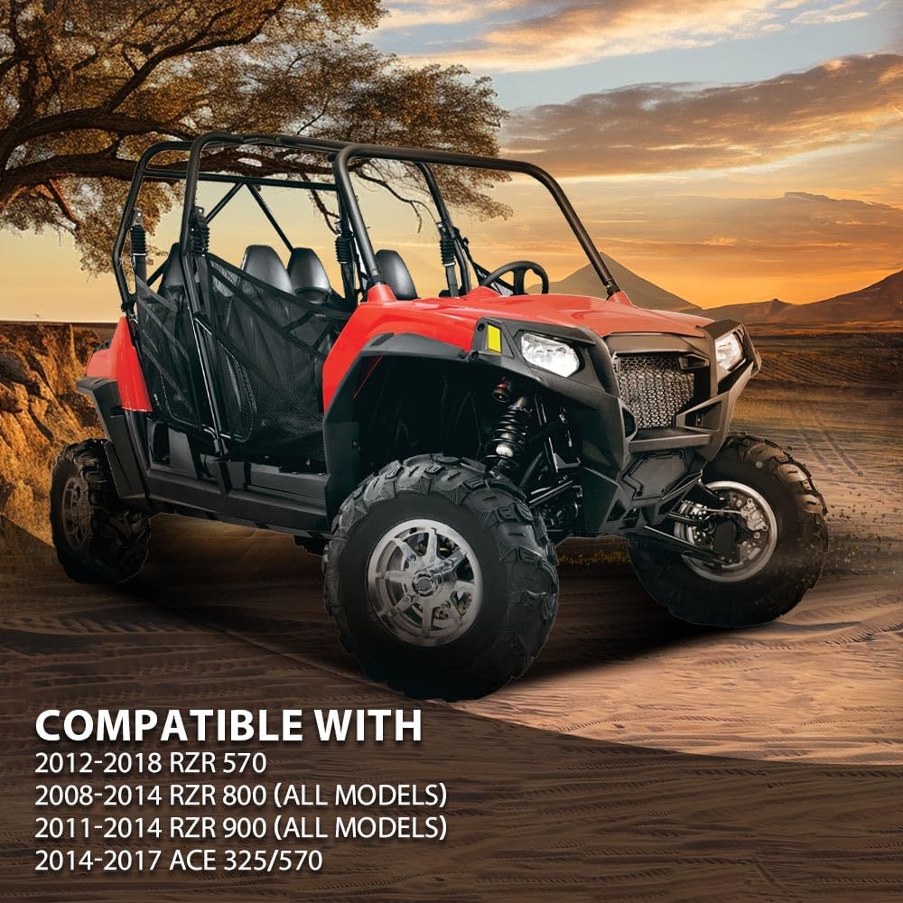 PIT66 Vinyl Seat Covers Set Fit Polaris RZR 570 800 900 & ACE 2012-2018 | Durable Seat Covers Kit Fit Polaris RZR 570 2012-2018/ RZR 800 2008-2014/ RZR 900 2011-2014/ ACE 325 570 2014-2017, Full Set
