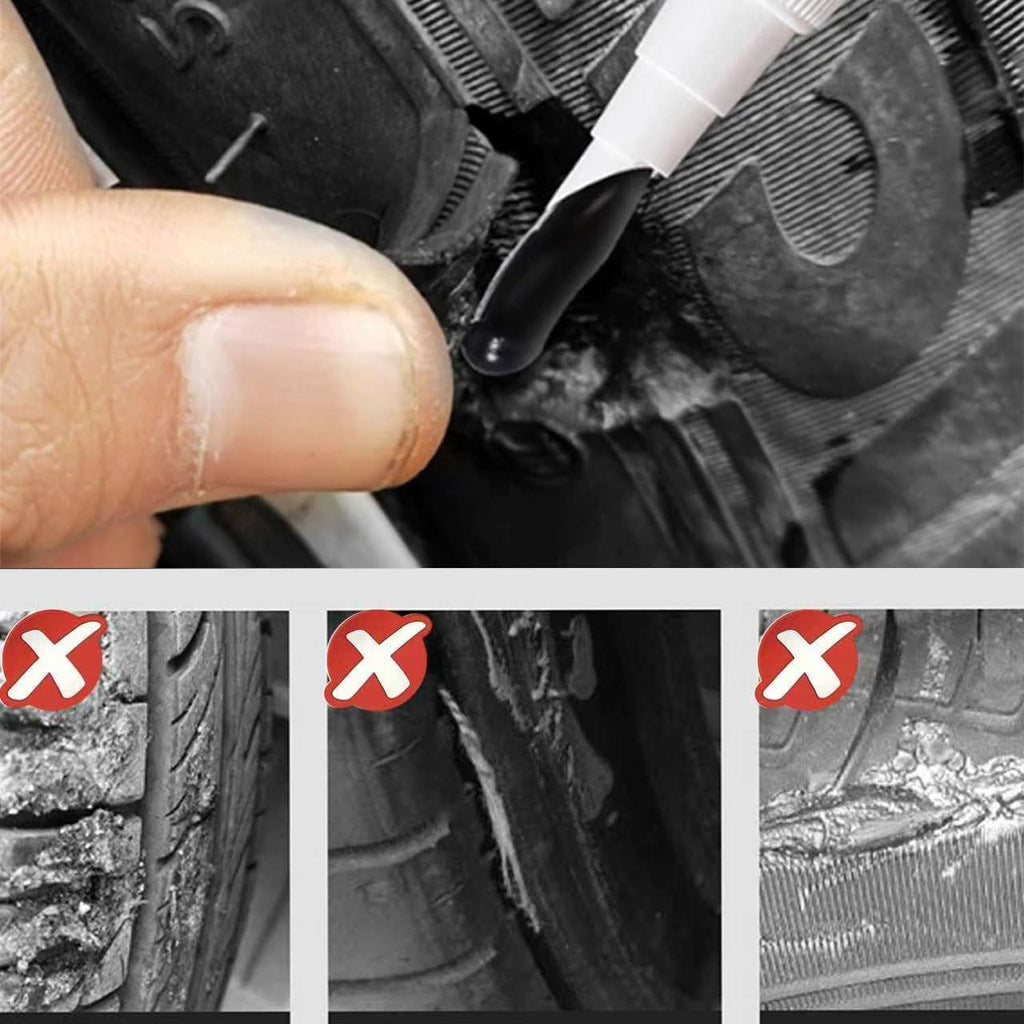 60ml Weather-Resistant Waterproof Flexible Tire Repair Adhesive, Multifunctional Car Tire Repair Glue,Waterproof Strong Tire-Repair Sealant (Black,5PC)