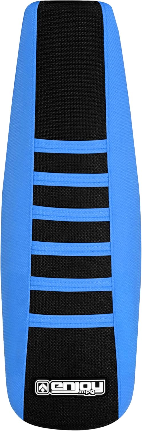 Enjoy Mfg Seat Cover - Compatible with Suzuki 2002-2024 RM85 RM 85_#41 (Light Blue Sides/Black top/Light Blue Ribs)