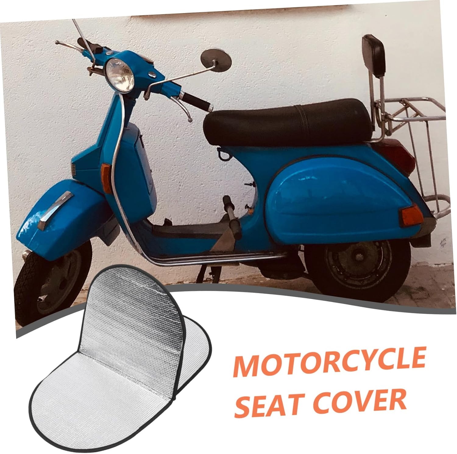 Motorcycle Seat Cover with Sun Protection Heat Insulation Film Reflective Aluminum Foil Heat Shield for Motorbikes and Electric Bikes Easy to Install Seat Cushion Cover