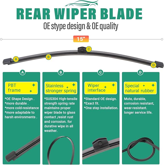 27" 20" 15" Windshield Wiper Blades Replacement - Image 4