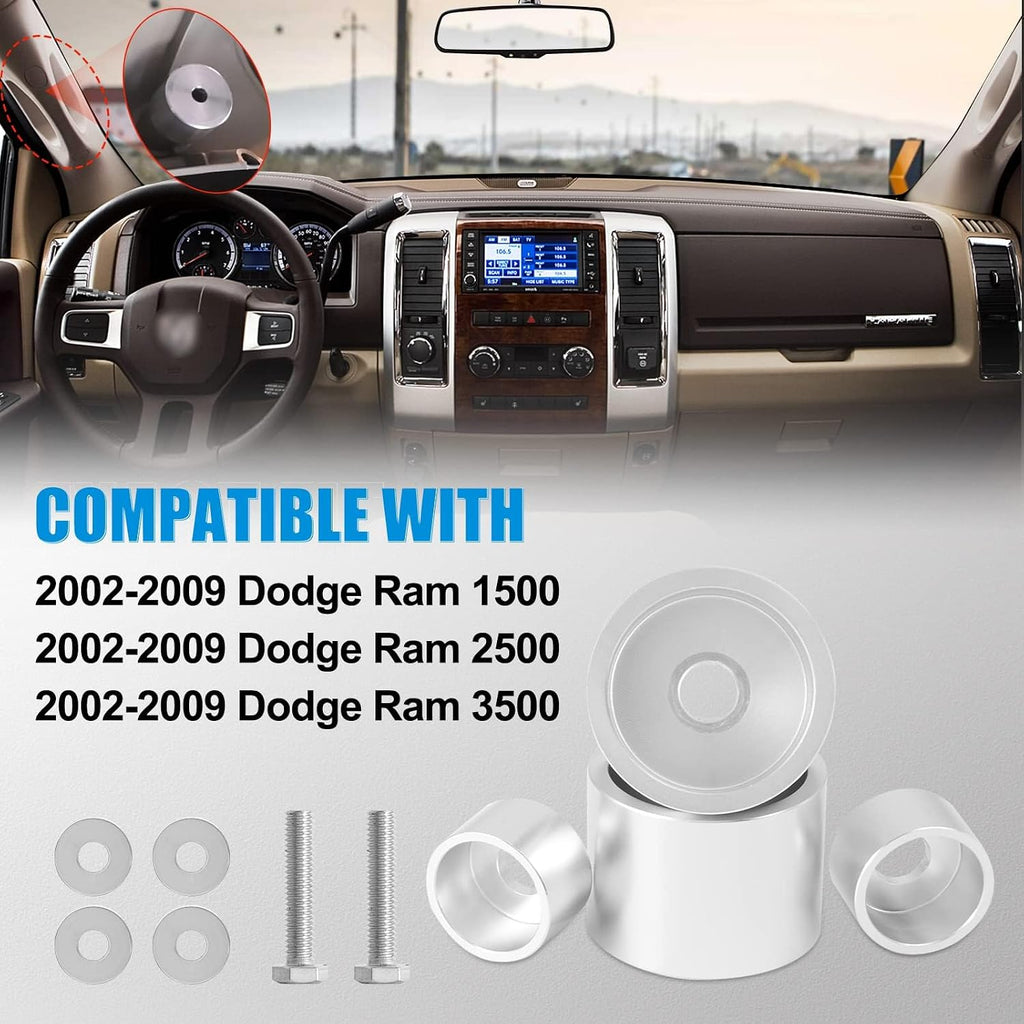 A Pillar Grab Handle Repair Upgrade Kit Compatible with 2002-2009 Dodge Ram 1500 2500 3500 Aluminum Material - Silver