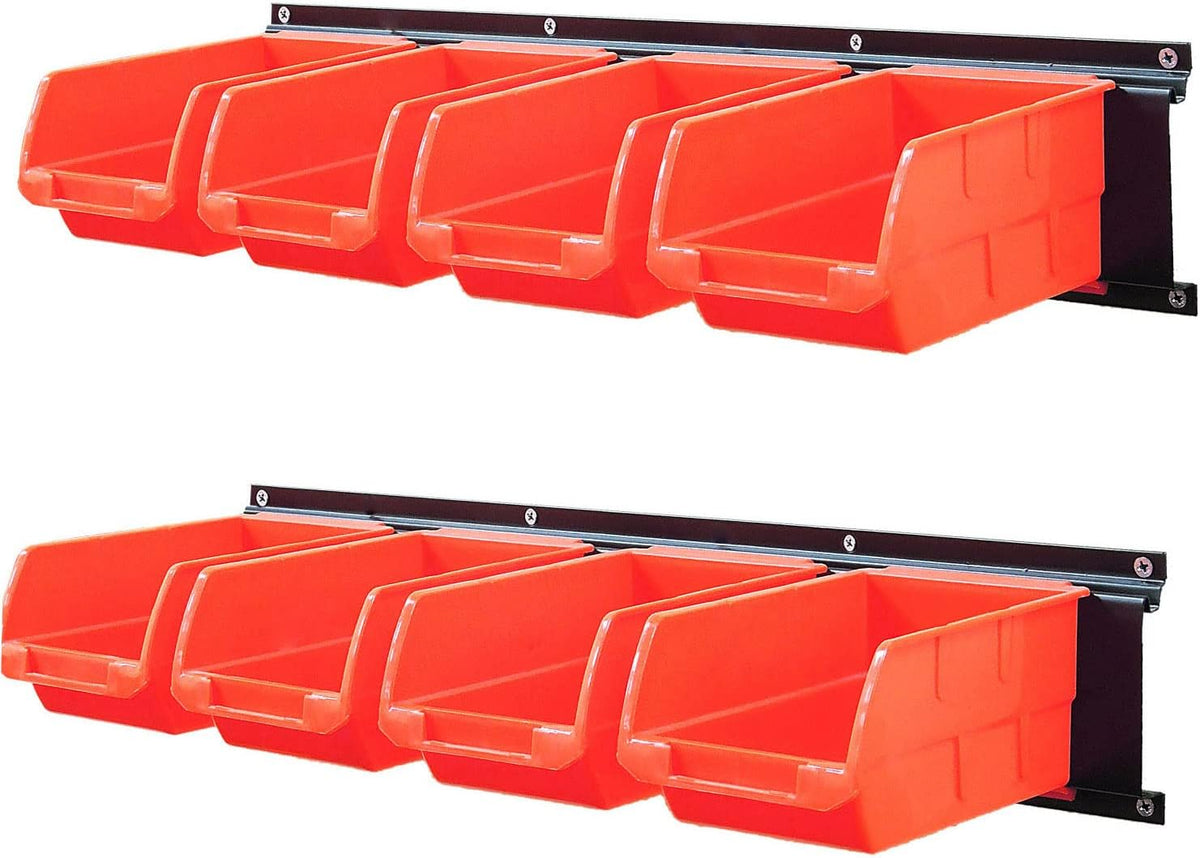 wallmaster 8-bin wall mounted plastic storage bins hanging, main product view