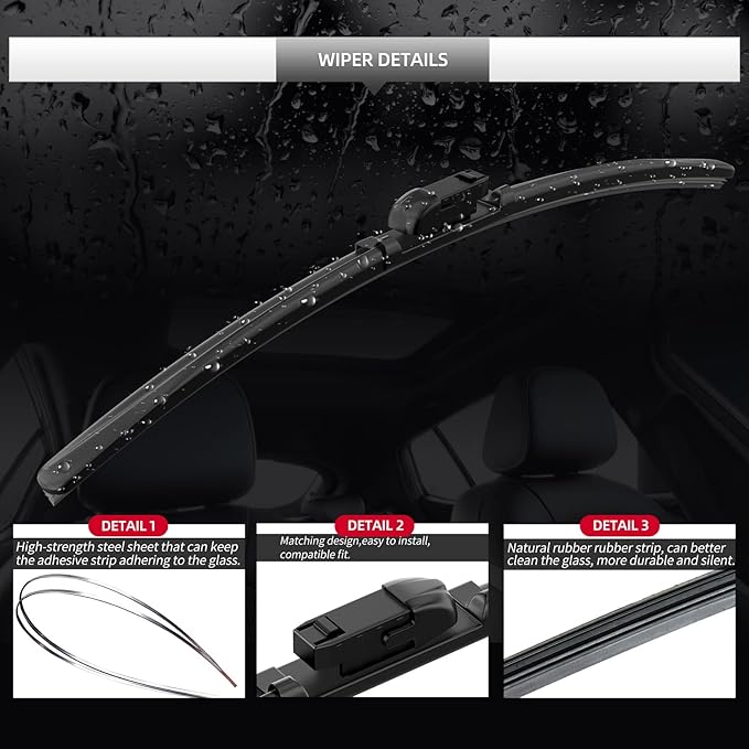 2 Pcs Front Windshield Wiper Blades, Replacement - Image 4