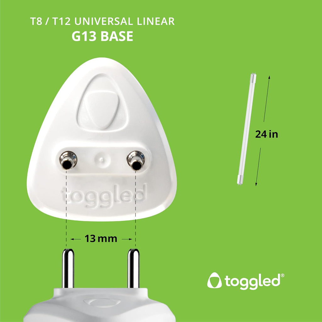 TOGGLED (12-Pack 2 ft., Dimmable Direct-Wire LED Tube, 3000K (Soft White)