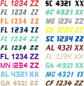 Custom Boat Registration Numbers & Letters / 2 Sets/Vinyl Marine Hull ID Stickers 1CL (Solid Colors)