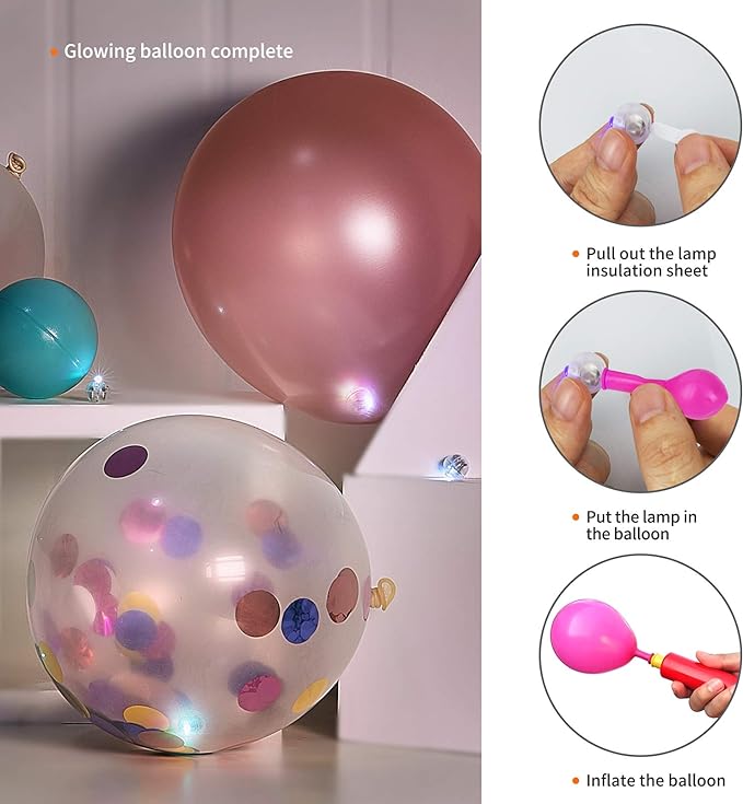 Aogist 100pcs Balloon Lights,Long Standby Time Waterproof Twinkle Mini Light,...