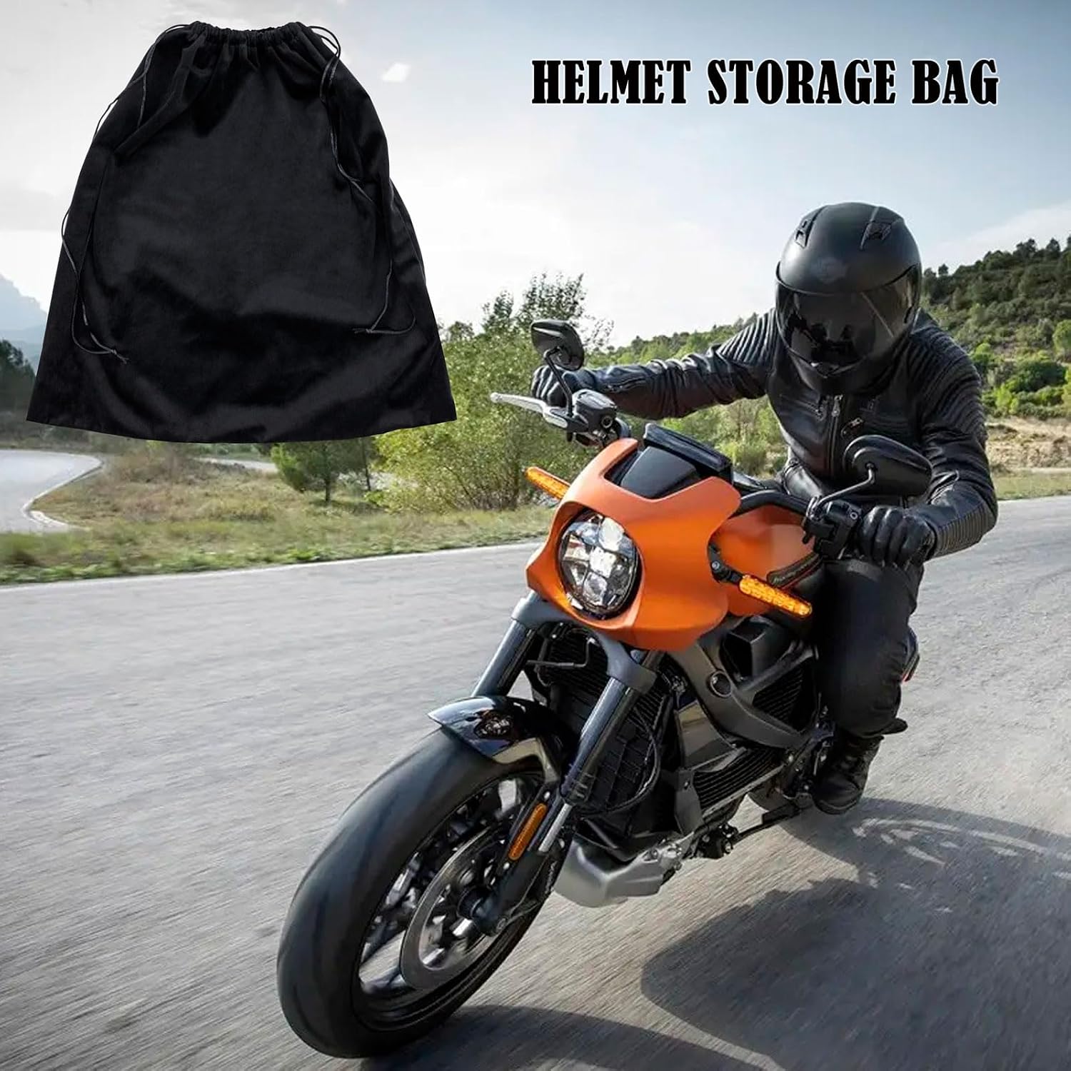 Motorcycle Helmet Bag Helmet Bag Welding Mask Hood Storage Large Storage Bag Velvet Cloth Packing Bag Black Velvet Pouch Bags with Drawstring for Riding Bicycle Sports Universal Tool Motorcycle