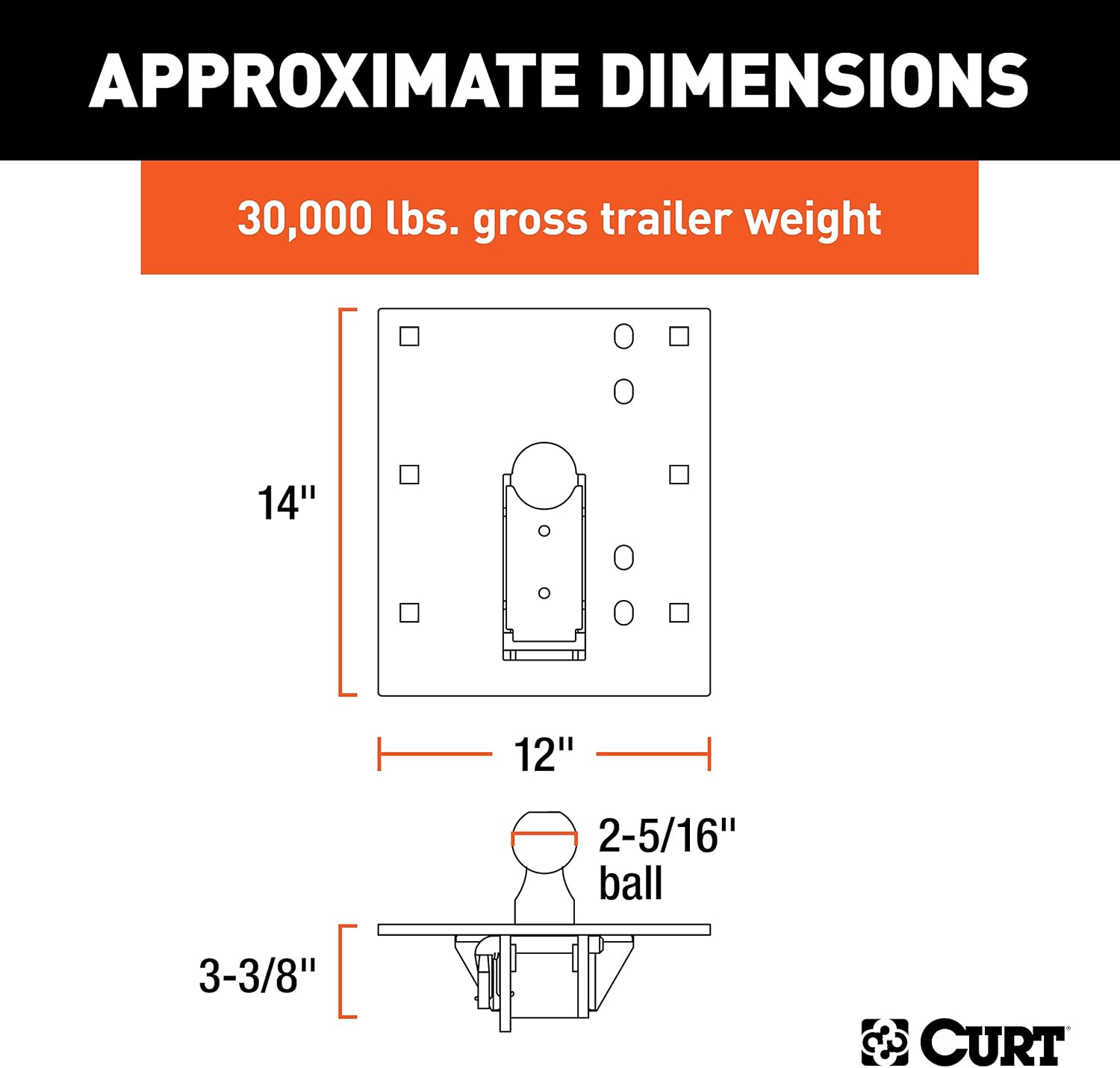 Curt Manufacturing 61052 Folding Ball Gooseneck Hitch Assembly