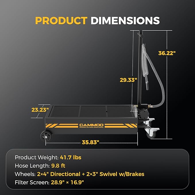 15 Gal Electric Oil Drain Pan, 110V High-Flow Pump, 9.8 FT Hose, 200 W Motor - Image 9