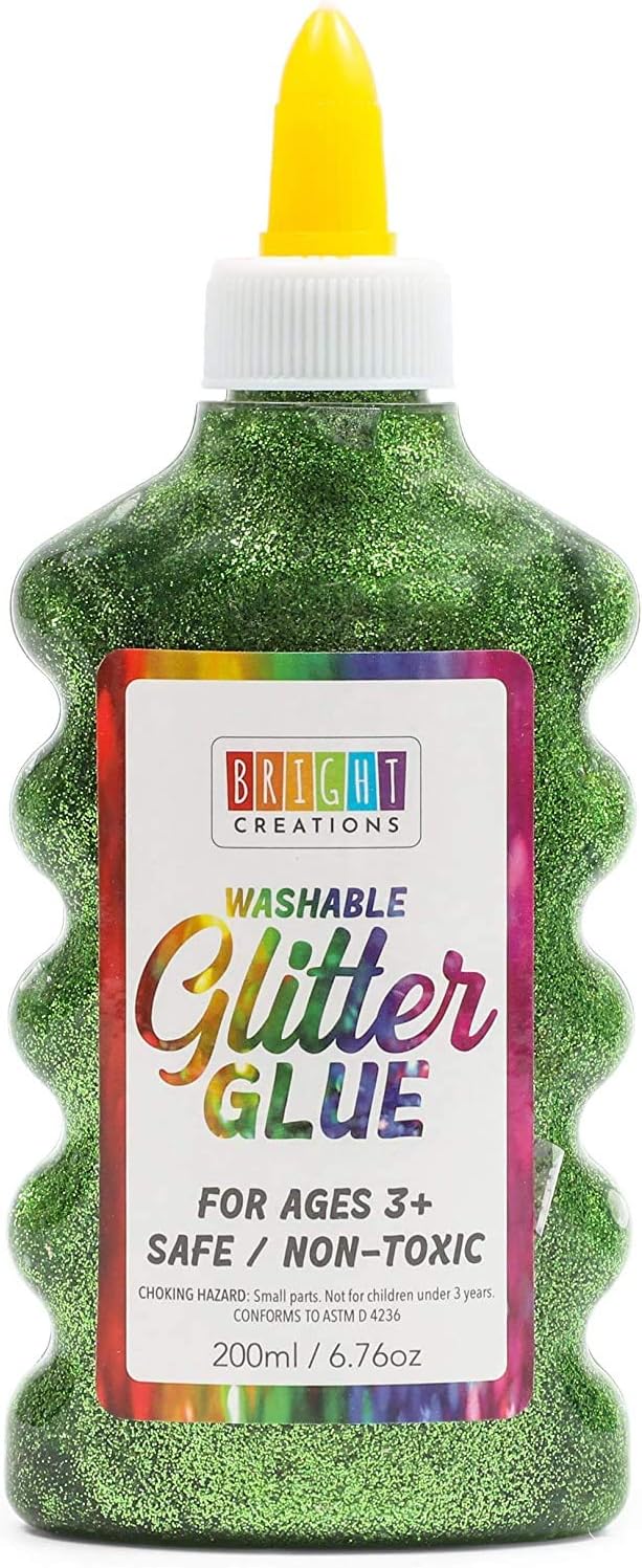 bright creations glitter glue variety pack (8 colors on a desk or shelf