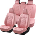coverado car seat covers full set, pink leather, main product view
