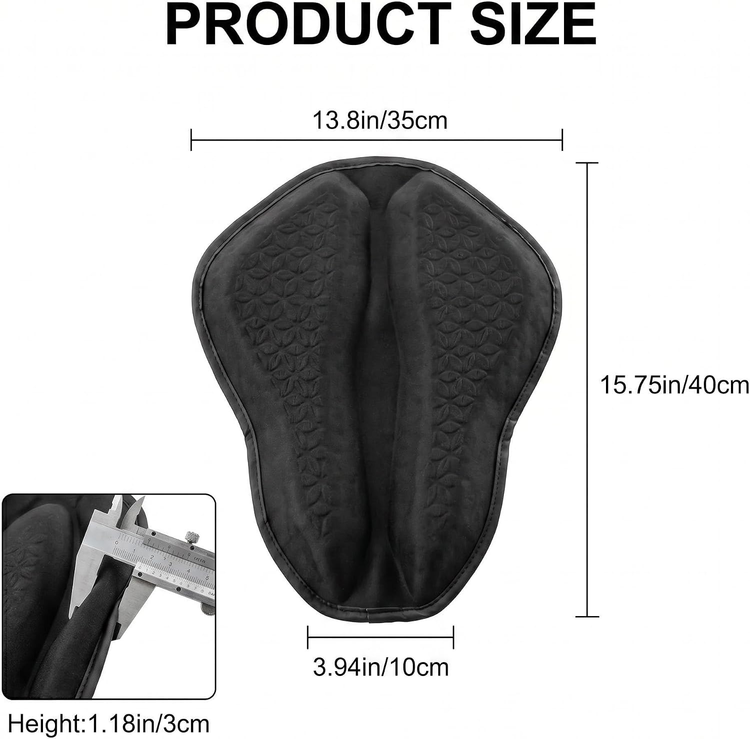 Upgraded Motorcycle Gel Seat Cushion, Universal Motorcycle Seat Pad, Shake Rider Cushion, Enlarged Ventilation Channels, Large 3D-Honeycomb Structure, Shock Absorption and Breathable for Long Rides
