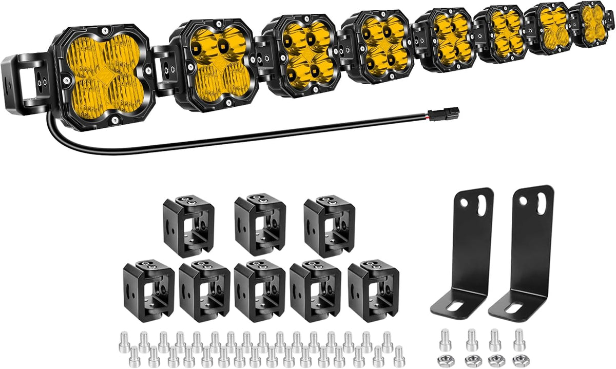 willpower 52 inch 240w yellow straight curved adjustable, main product view