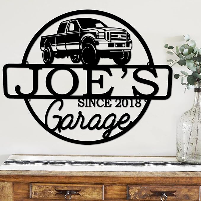 Personalized Metal Name Garage Sign, Custom Plaque Wall Art, Worshop Metal Sign - Image 2