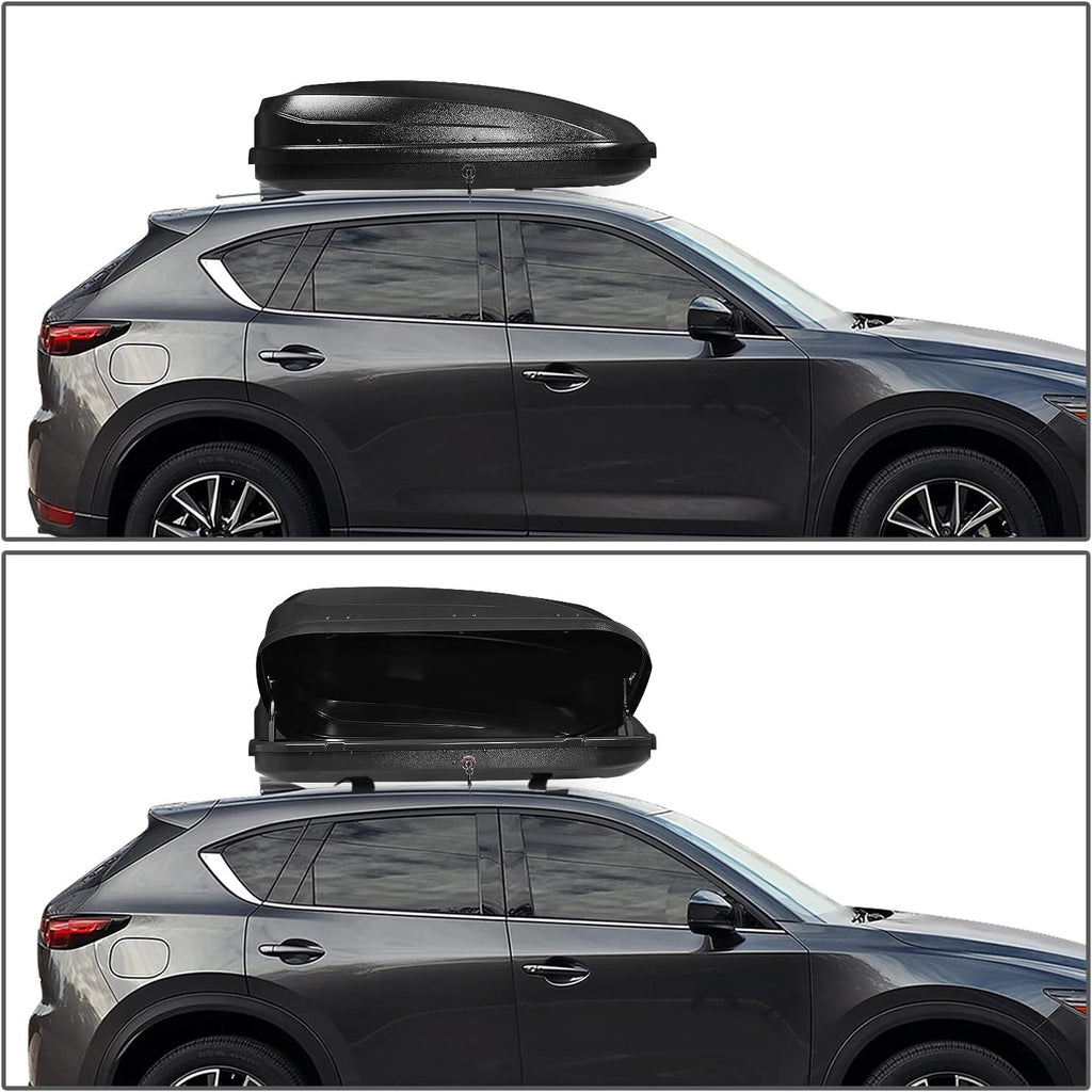 DNA Motoring Universal Heavy Duty Roof Storage Box Rooftop Cargo Carrier Luggage Case w/Keys,12.7 cu. ft. / 360L, PT-ZTL-8293-BK