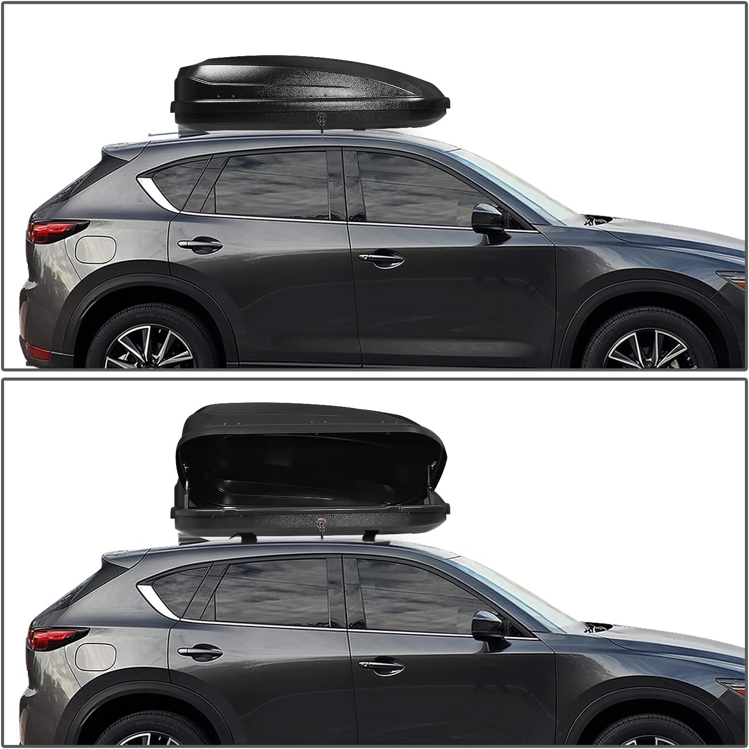 DNA Motoring Universal Heavy Duty Roof Storage Box Rooftop Cargo Carrier Luggage Case w/Keys,12.7 cu. ft. / 360L, PT-ZTL-8293-BK