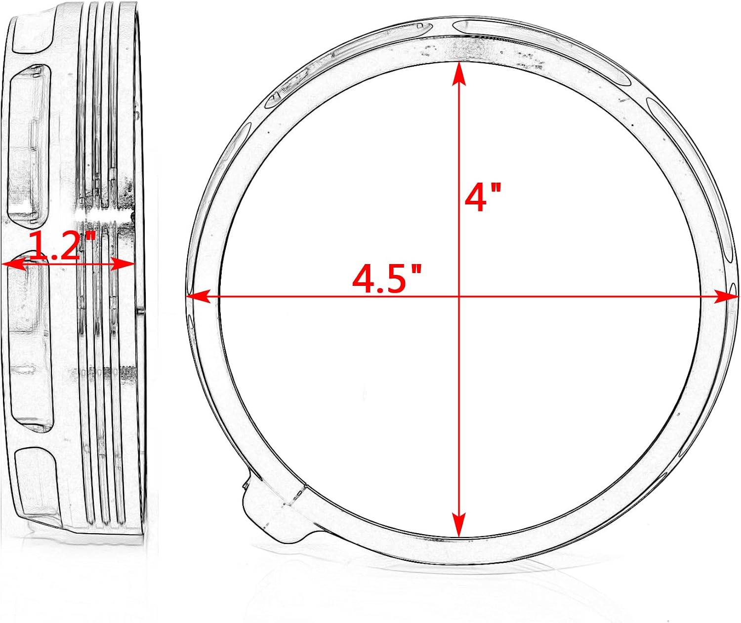 4.5" Fog Passing Light Trim Burst Collection Trim Ring Cover 4 1/2" Auxiliary Lamps Metal For Harley Touring Street Electra Glide Road King 1996-2023