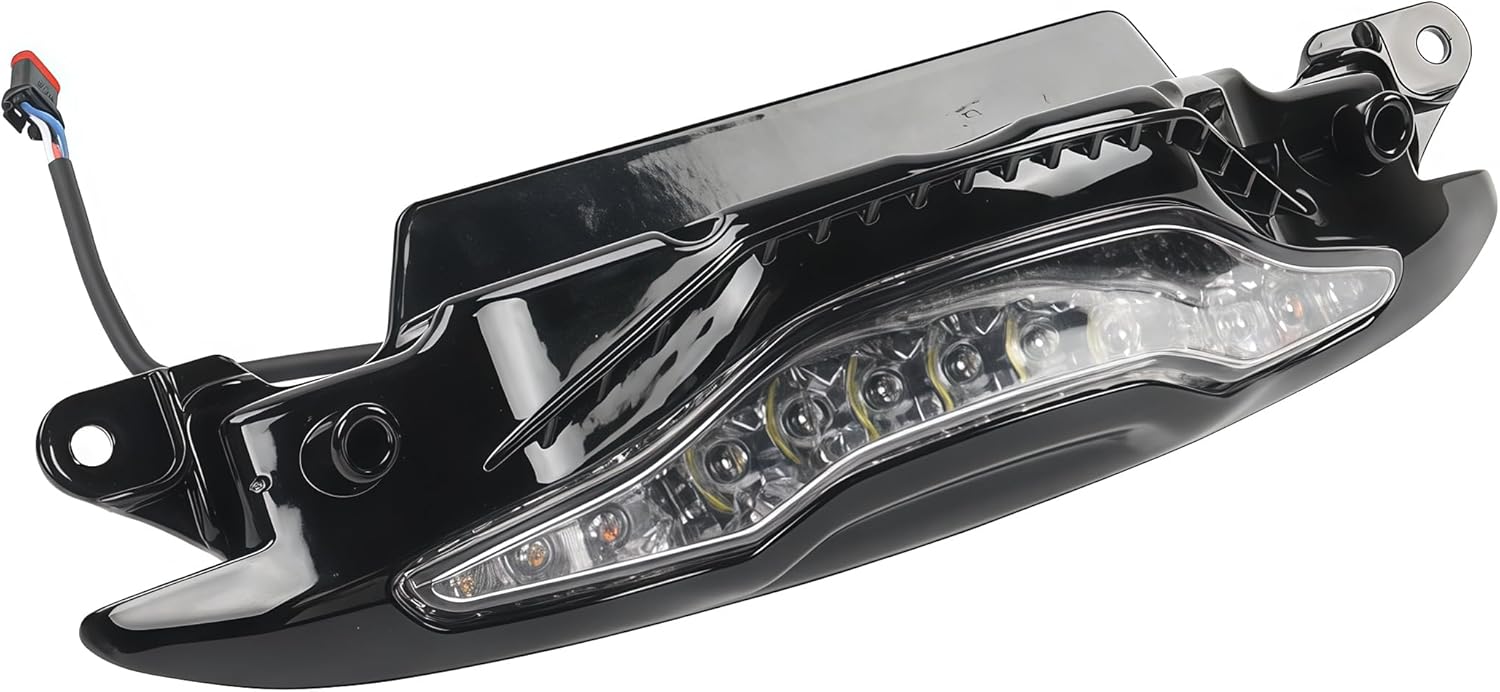 Road Glide Lower Front Fairing LED Running Light Switchback White Amber Turn Signal Accent Lamp for Harley Road Glide FLTRX CVO ST Limited 2024-2026 Clear Lens Plastic(Black)