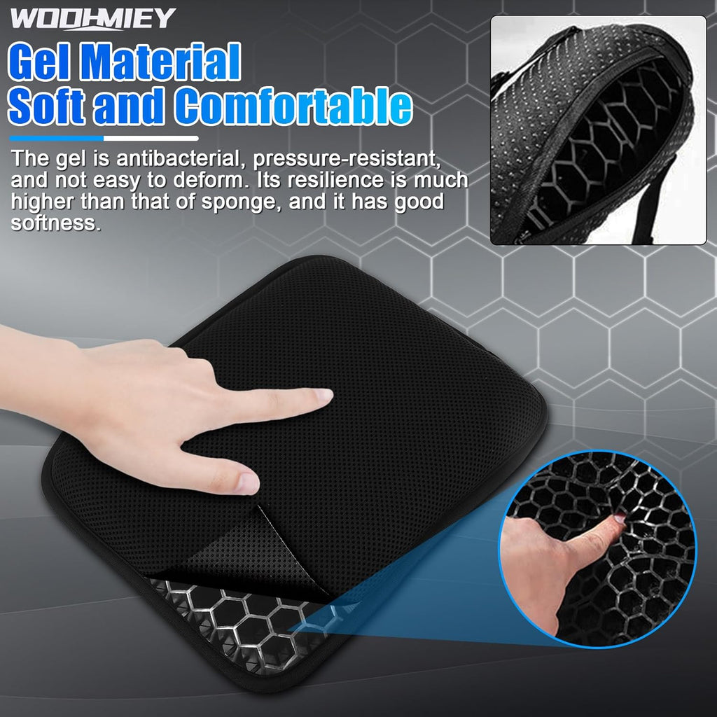 Motorcycle Cushion, Motorcycle Shock Absorbing Cushion, with Hollow Structure, Breathable Mesh Cover, Elastic Gel, Pressure Release, High Resilience TPE