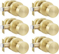 haidms brushed gold door knob interior privacy door, main product view