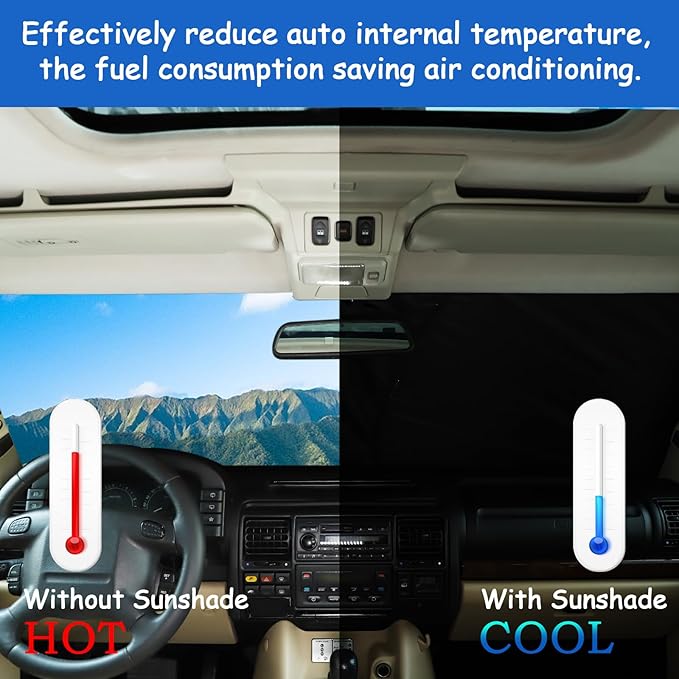 Windshield Sunshade Fit for Land Rover Discovery 2 LR2 1998-2003, Folding Car - Image 2