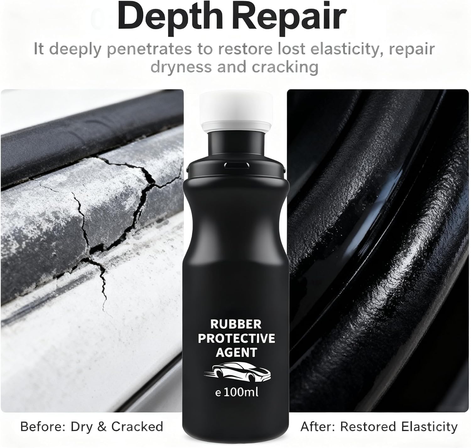 XIRUJNFD Car Rubber Seal Protectant, Rubber Seal Conditioner, Rejuvenates Color & Flexibility of Old & Dry Seals, for Car Door Seals, Windows, Hoods, Trunks (1 Set)