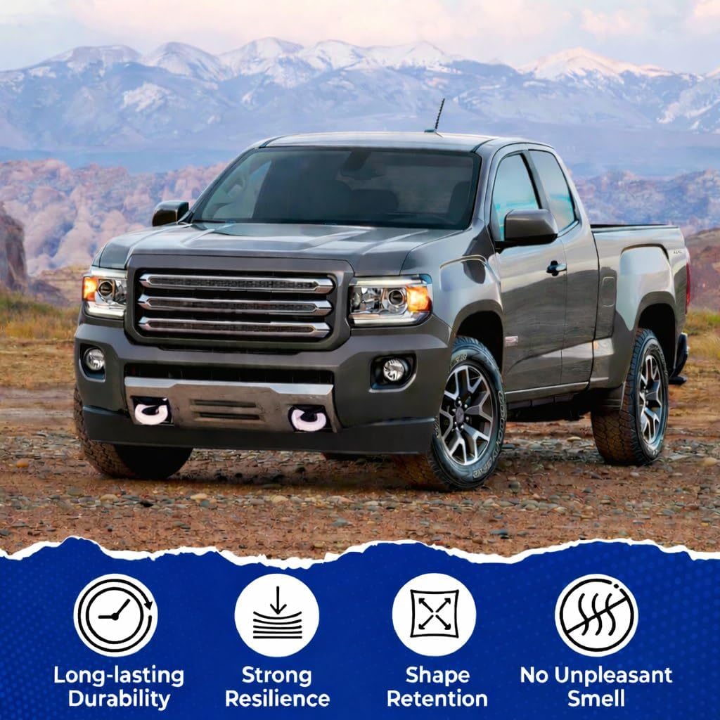 Tow Hook Covers Compatible with Chevy Colorado Trailboss 2015-2026 & GMC Canyon 2015 2016 2017 2018 2019 2020 2021 2022 Accessories(Not Fit 2023-2026 Colorado Z71 ZR2) - Upgrade Design, Rubber (White)
