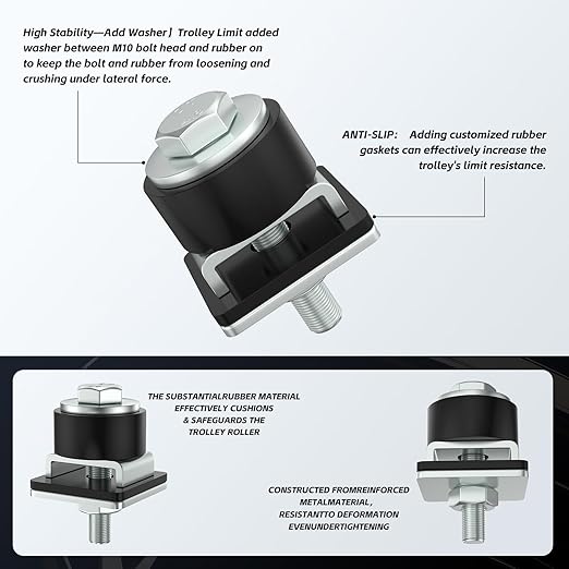 SKTREX Anti-Skid designTrolley Roller Wheels Limit Trolley Assembly Positioning - Image 2