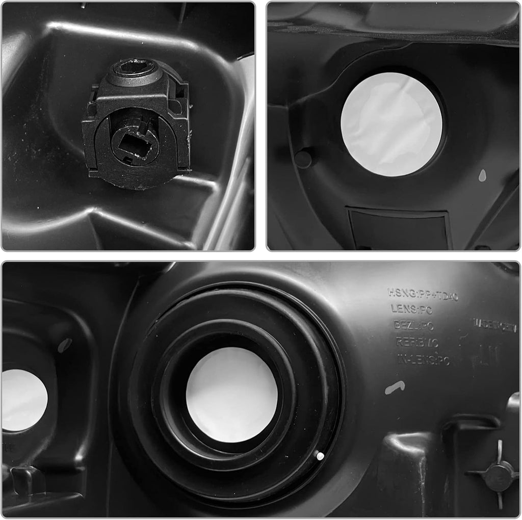 2009 2010 2011 2012 2013 2014 Ford F150 Pickup Headlight Assembly for 09-14 Ford F150 Clear Lens Chrome Housing with Amber Reflector Headlamp Replacement Left and Right Pair（W/O Bulbs）
