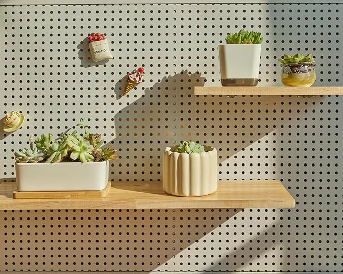 SEVENY 2 Pack Pegboard Shelf Wall Organizer, Pine Wooden Garage Tool Storage - Image 7
