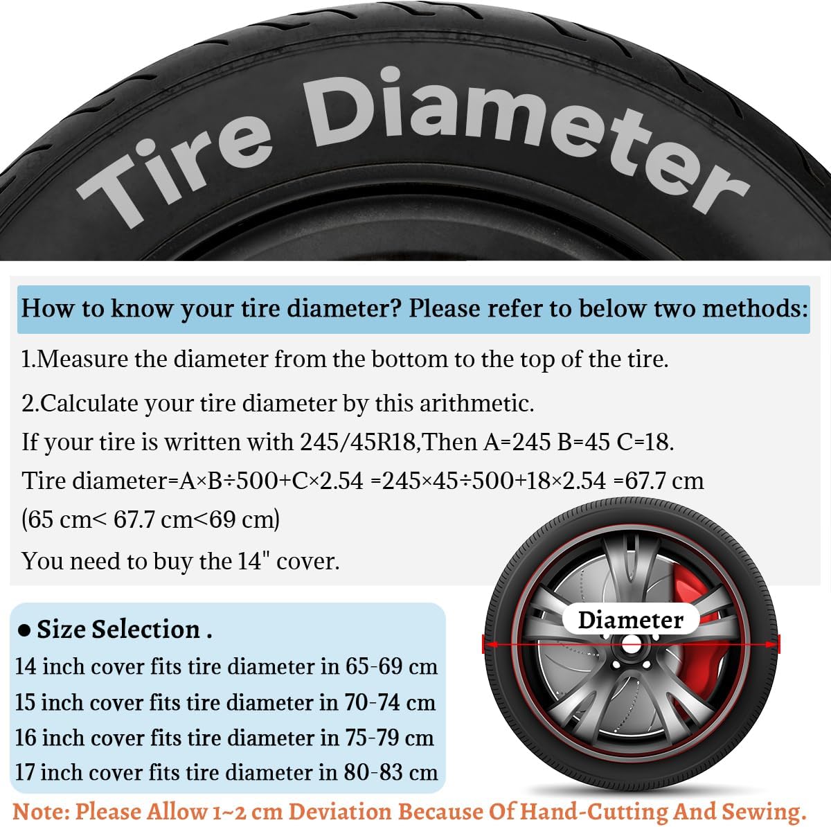 Phoenix Animal Fire RV Camping Spare Tire Covers Weatherproof Dustproof Tire Covers, for Travel Trailer Camper Jeep RV SUV Truck,Wheel Protectors Cover Fit 14 Inch