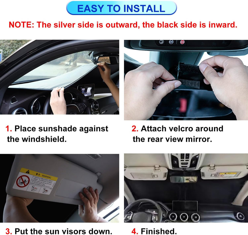 Windshield Sun Shade for Honda Civic 2006 2007 2008 2009 2010 2011, Front Window Shade Sun Visor Protector Honda Civic Accessories Foldable Sunshade Blocks UV Rays Keeps Your Car Cooler