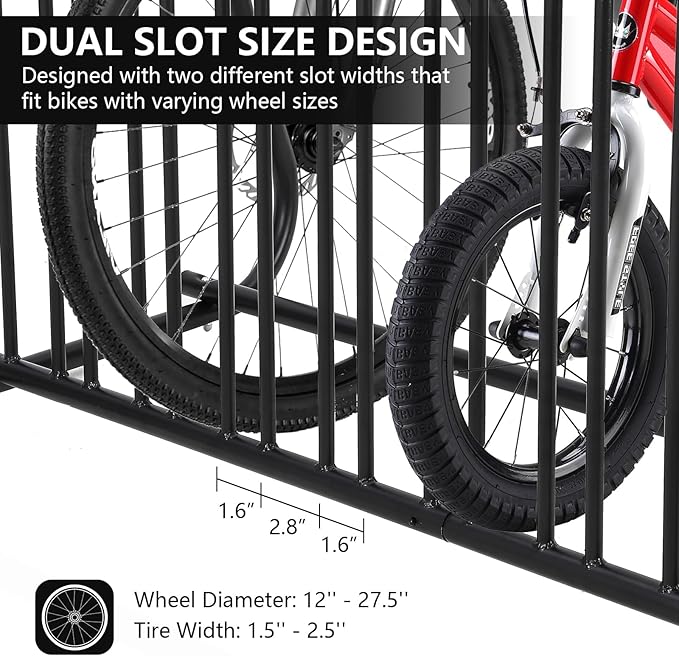 Outdoor Bike Storage, 10 Bike Rack Garage, 61 In Long All-Steel Mesh Bikes Rack - Image 6