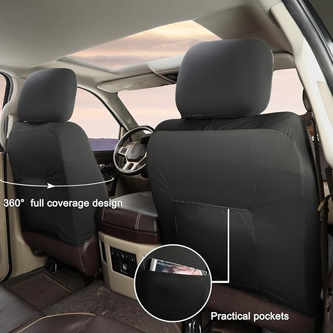 GIANT PANDA 2-Pack Front 3D Air Mesh Car Seat Covers Custom Fit Dodge Ram 1500 - Image 4