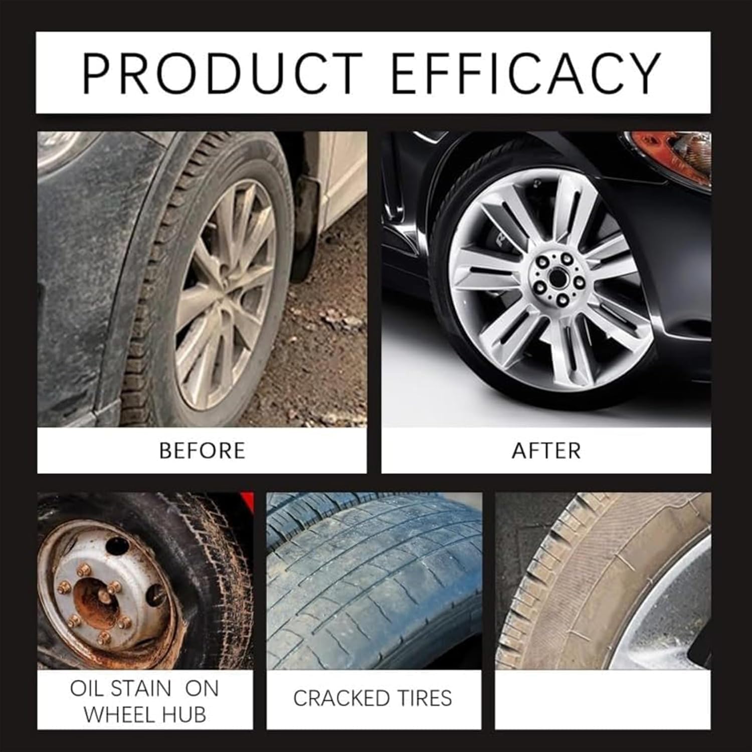 Gel Abrillantador De Llantas De Larga DuracióN, Tyre Nourish Cream, Tire Coating Paste Rapid Acting, Premium Tire Coating & Trim Restorer, Long-Lasting TireShine Gelfor For Car Tires (3PCS)