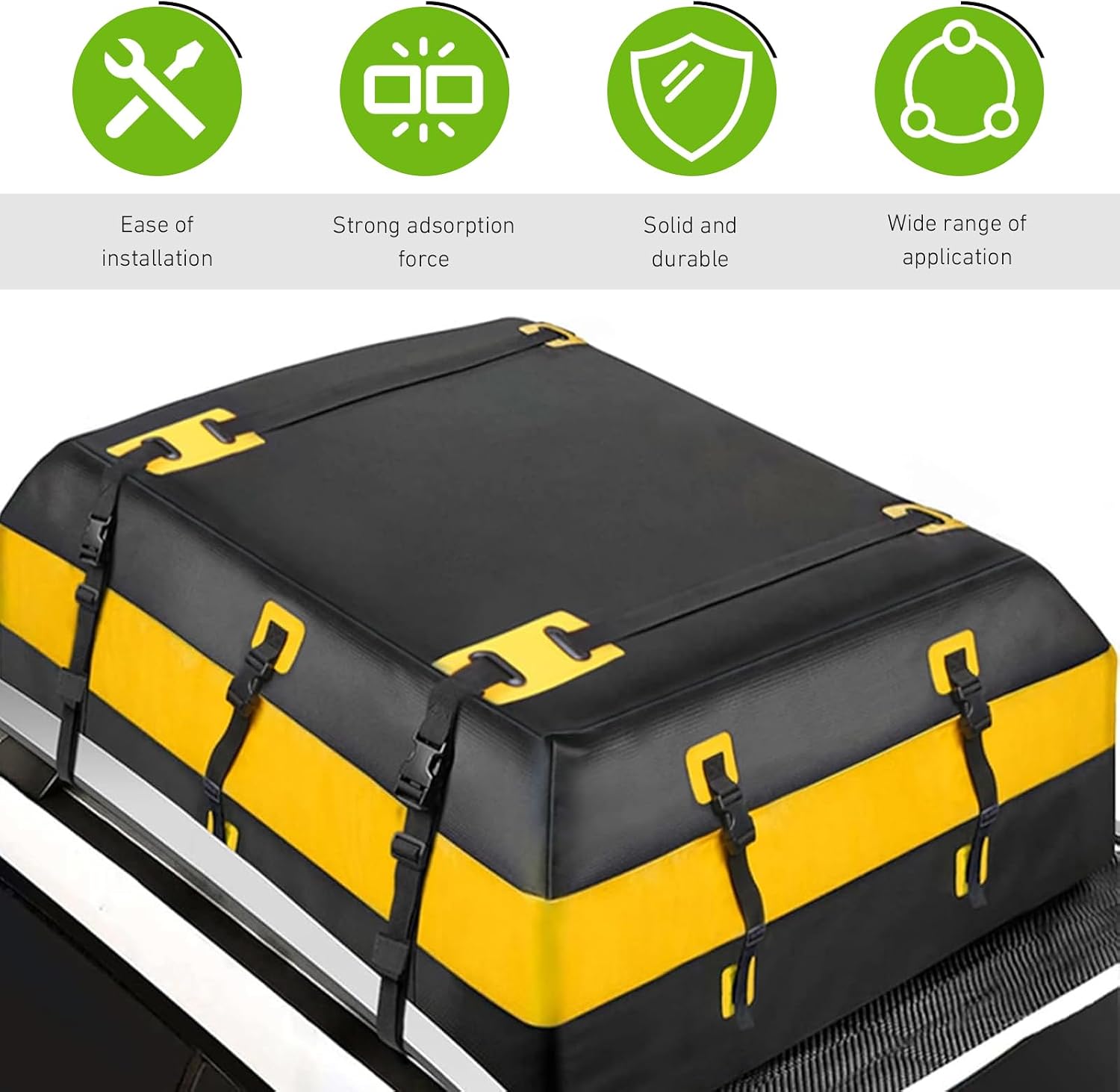 Car Roof Anti-Slip Mat, 39" x 47" Cuttable Anti-Scratch Luggage Paint Protective Pad, Drainage Breathability Cargo Storage Mat, Universal for Most Car Roof Trunk Floor (Black)