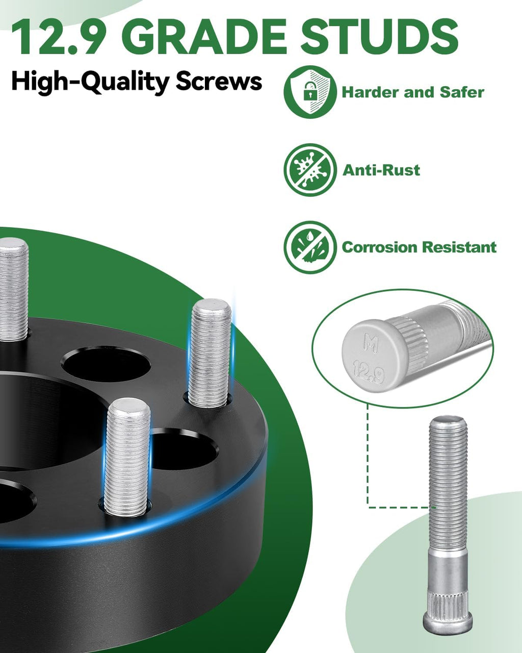 5x4.5 to 5x5.5 Wheel Adapters Change Bolt Pattern, 1.5 Inch Conversion 5x114.3 to 5x139.7 Wheel Adapters Spacers 73mm hub core with 1/2 Studs for Wrangler Cherokee Libetry Explorer Ranger Edge