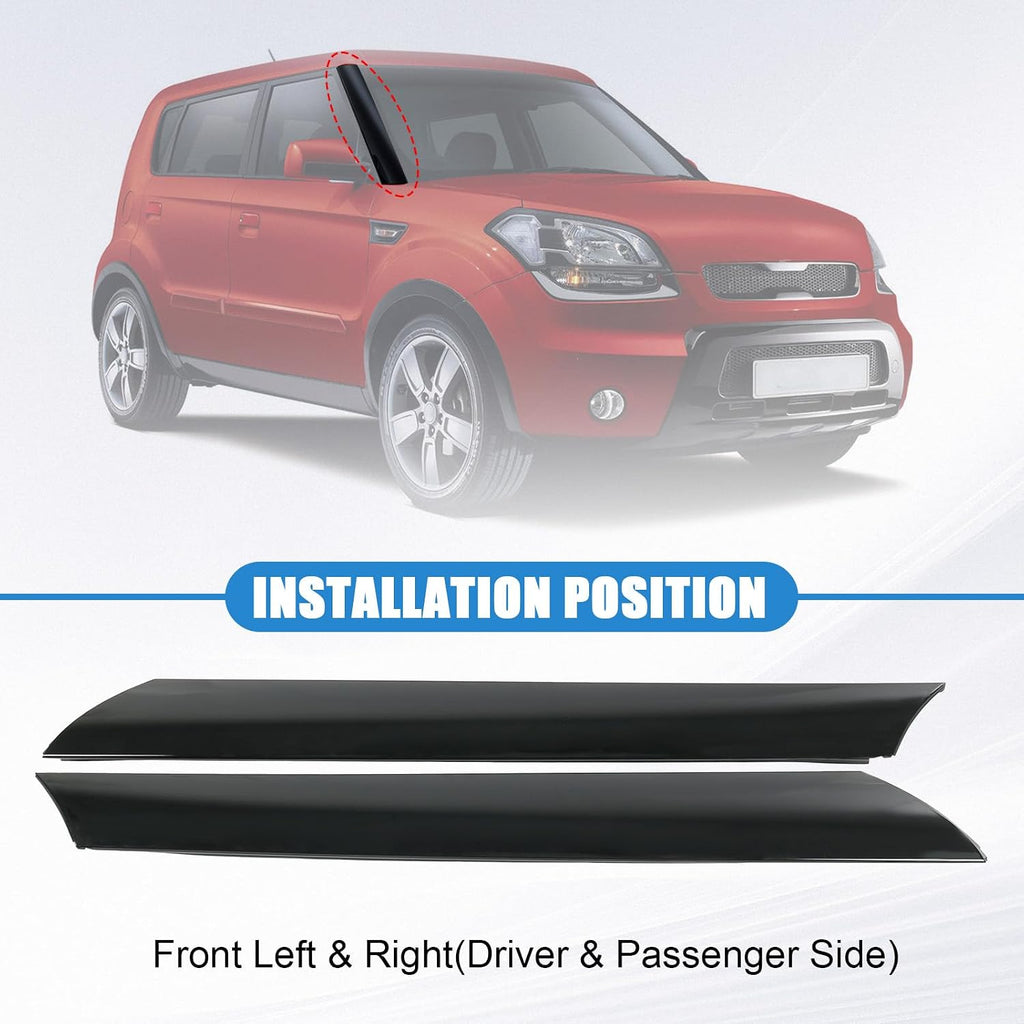 A-Pillar Windshield Molding Trim Kit Outer Trim Set Replacement for Kia Soul 2010 2011 2012 2013 (Left & Right) 86180-2K500,86170-2K500