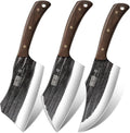 Butcher Knife Set, 3-Piece High Carbon Steel Serbian Chef Knife Set of Heavy by HOSHANHO