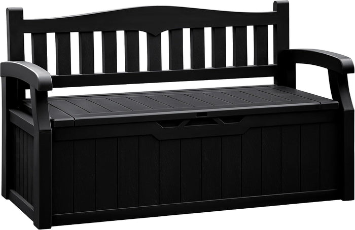 Flamaker 80 Gallon Storage Bench, Deck Box with Seat Waterproof All-Weather